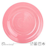 Pink Swirl Stoneware Dinner Plate