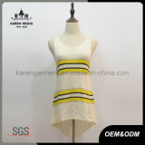 Sleeveless Knitted Striped Hi-Lo Hem Women's Clothing