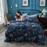 Air Condition Fleece Modern Style Different Patterns Flannel Comforter Cover