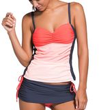 Hot Sale Orange Ombre Bandeau Tankini Grey Swimming Suit Wear