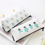 Kawaii Cute Korean Cactus Canvas Pencil Case Storage Organizer Pen Bags Pouch Pencil Bag Pencilcase School Supply Stationery