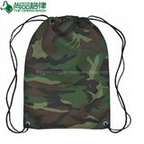 Camouflage Polyester Fabric Sports Hiking Recycled Drawstring Tote Backpack Bags