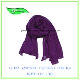 Promotional Purple Sheer Cotton Voile Plain Scarf