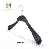 Laser Logo Matte Black Surface Women Wood Cloth / Garment Hanger