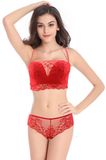 Sexy Plunge Deep V Shape Push up Bra Lace Tube Top Sweet Girl Bra Sets Epb423