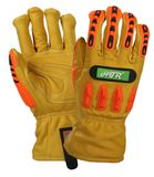 TPR Anti-Impact Abrasion-Resistant Goat Leather Mechanical Work Gloves