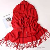 Thick Soft Check Woven Acrylic Winter Shawl (Hz23)