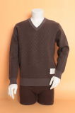 Yak Wool V Neck Pullover Long Sleeve Sweater/Clothing/Garment/Knitwear