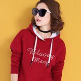 High Quality Fashion Custom Red Pullover Womens Hoodies