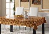 PVC Printed Tablecloth with Embossed Grain for Home/Party Use