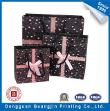 Hot Sell Art Paper Gift Packaging Bag with Pink Ribbon Decoration