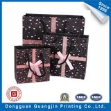 Hot Sell Art Paper Gift Packaging Bag with Pink Ribbon Decoration