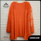 Women Loose Warm Abstract Patterned Orange Sweater