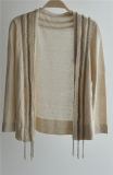 Long Sleeve Women Opean Patterned Knit Cardigan