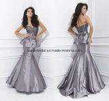 Two Pieces Ladies Party Dresses Taffeta Mermaid Evening Formal Gowns Z1015