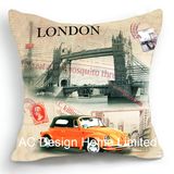 Decoration Square Old Car Design Decor Fabric Cushion W/Filling