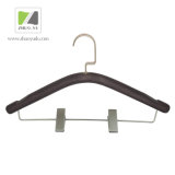 Rubber Paint Beech Wood Clip Coat Hanger for Women's Trouser