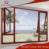 Wood Look Aluminum Profile Awning Window Glass Metal Window