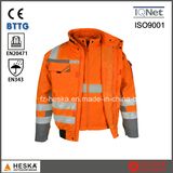 Hi Vis 3 in 1 Jacket 3m Reflective Winter Jacket with Detachable Sleeve