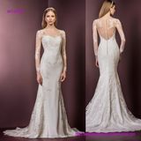 Dreamy All-Over Illusion Sleeves Decorated Lace Wedding Dress