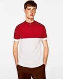 Two Color High Collar Men's Tee Shirt