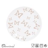 20.4cm Ceramic Salad Plate with Engraved Butterfly