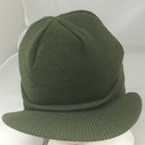 Customized Design Knitted Hat with Brim 3D Embroidery