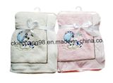 Micro Soft Coral Fleece Baby Blanket with Animal Embordery