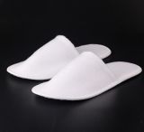 OEM Disposable Closed Toe Hotel Anti-Slip Unisex White Plush Slipper