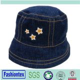 Embroidered Summer Jean Sun Visor Baby Bucket Hat