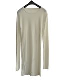 Spring Long Round Neck Knit Women Knitwear with One Side Split