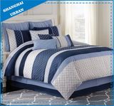 6 Piece Royal Navy Plaid Polyester Comforter Set