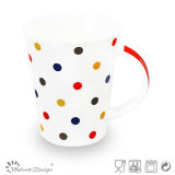 12oz Color Dots Design Ceramic Mug