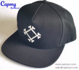 Black Cotton 5 Panel Hat Snapback Cap Style
