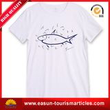 Custom 100% Cotton White Round Neck T-Shirt with Wholesale Price