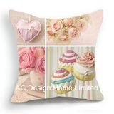 Sweet Square Wedding Design Decor Fabric Cushion W/Filling