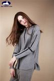 Cashmere Crew Neck Loose Pullover with Slits