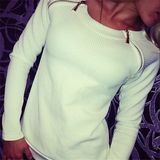 High Quality Fashion Double Zipper Leisure Women Pullover Hoodie (50191)