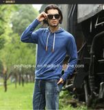 New Style Slub Cotton Mens Hoodies with Button Placket