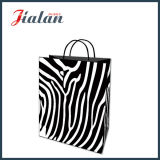 Black Kraft Paper Zebra Stripes Printed Shopping Gift Paper Bag