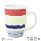 13oz Ceramic Mug with Hand Painted Color Design