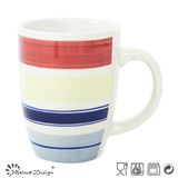 13oz Ceramic Mug with Hand Painted Color Design