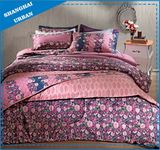 Pink Rose Garden Printed Polyester Quilt Set