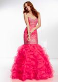 Beaded Beautiful Ruffle Strapless Prom Evening Dresses (PD3024)