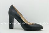 Classic Leather Chunky Heel Women Shoes for Office Ladies