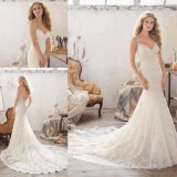 Sexy Lace Evening Prom Party Bridal Dress Wedding Gown (8112)