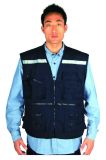 Chile 100% Polyester 115GSM Man Work Safety Reflecting Geo Vest with 2'' Refelctive Tape