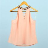 Wholesale Factory Direct Price Latest Fashion Women's Tops with Beaded