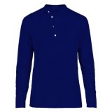 Stand Collar Plain Blue Autumn 100% Cotton Men's Shirts