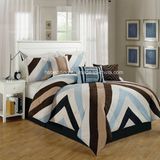 Light Color 100% Polyester Microsuede Unique Design Patchwork Bedding Set